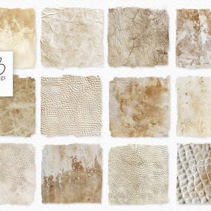 PNG's van licht leer – Getextureerde achtergrondlagen – Beige en gebroken witte leren png’s – Reptielennerf – Verweerde neutrale huidtexturen