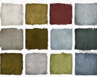 May include: Twelve square textured digital paper backgrounds in various shades of green, brown, gray, and blue. The digital papers are perfect for scrapbooking, card making, and other craft projects.