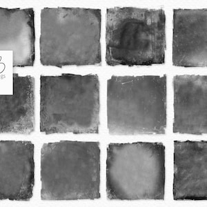 May include: A collection of twelve square digital art pieces in varying shades of gray, with distressed edges and textures. The image includes a white square with the text "rileyB pngs" in a handwritten font.