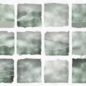 Silver and Sage Shimmer PNGs - Sage Green Glitter - Silver Glitter - Silver Veined Textures - Sublimation Sage and Silver - Sage Green PNGs