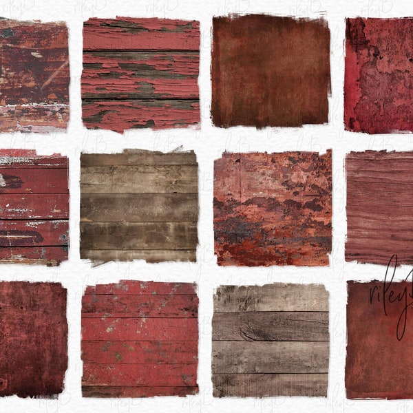 Rustic Barn Texture PNGs - Barn Wood Textures - Rustic Wood - Red Barn - Old Red Paint - Reclaimed Wood - Red Rust - Weathered Wood