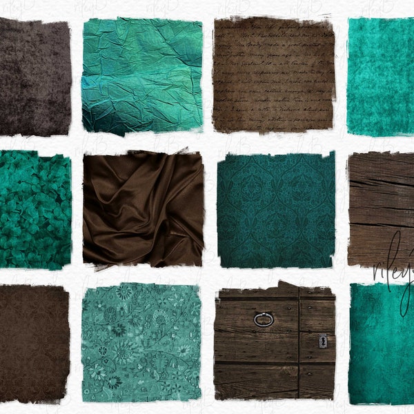 PNGs texture chocolat et turquoise - PNGs bruns - Sublimation Turquoise PNGS - Brun chocolat - Textures de tissu - Fond turquoise