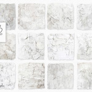 May include: Ten white textured digital paper backgrounds with a distressed, aged look. The backgrounds are perfect for adding a vintage feel to your digital projects.