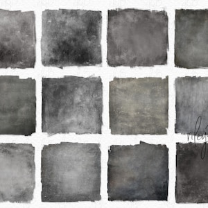 Puede incluir: Doce fondos digitales con un aspecto texturizado, desgastado y descolorido en tonos grises. Los fondos son perfectos para agregar un toque vintage o rústico a tus diseños.
