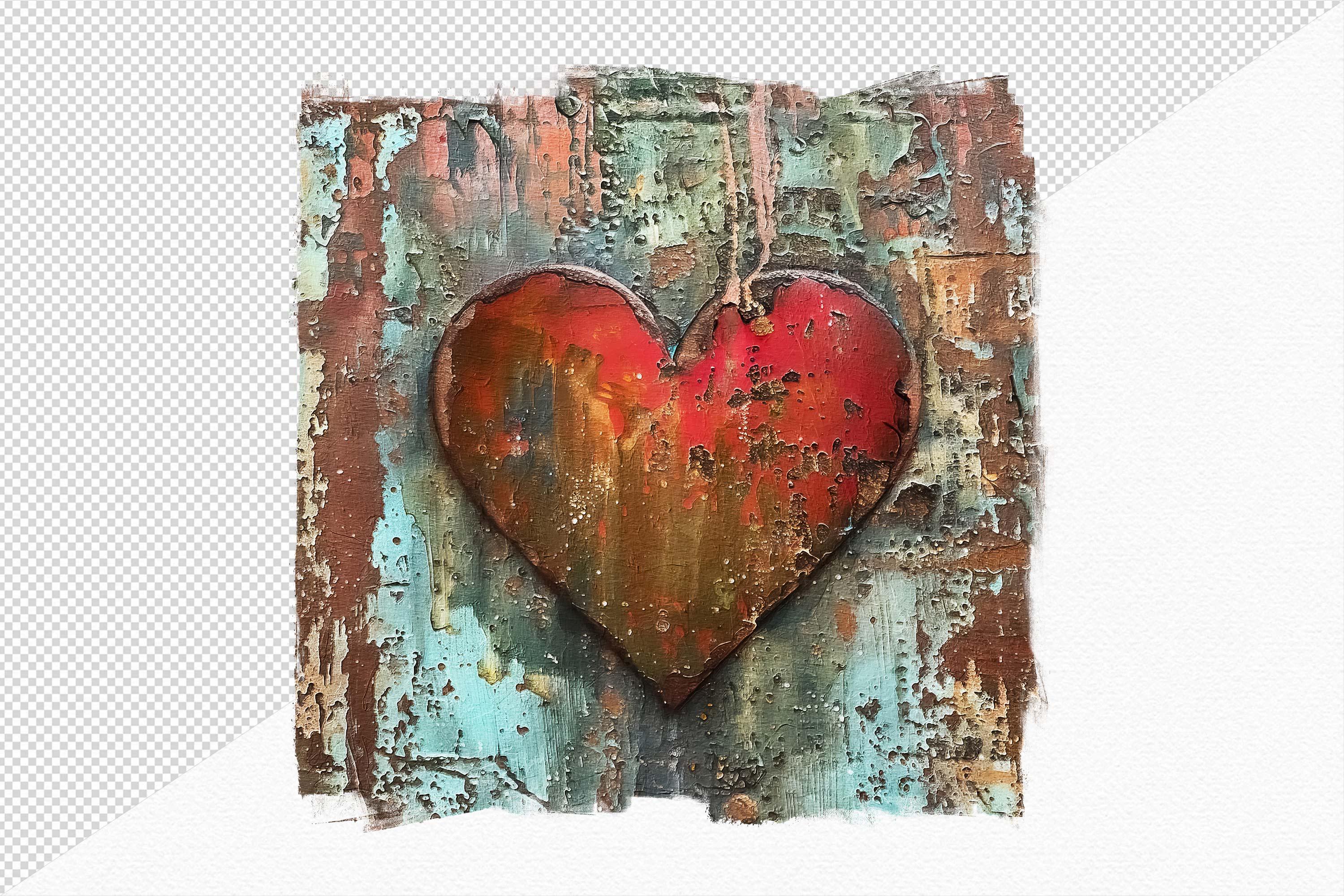 Rust Haert Rusty Painted Hearts Pngs – Distressed Metal Heart Artwork – Vintage ...