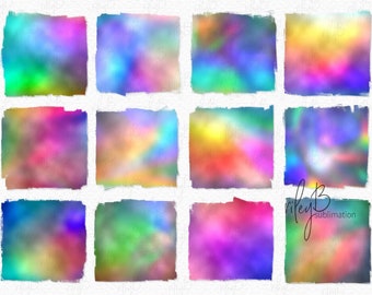 Bright Holographic PNGs - Bright Colored Sublimation PNGs - Holographic PNG Textures - Holographic Backgrounds