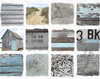Rustieke botenhuis sublimatie PNGs - blauw grijs verweerde houtstructuren - chippy verf - versleten verf digitale afbeeldingen - rustieke houten achtergronden