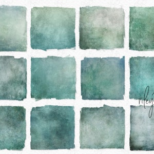 May include: Twelve digital paper backgrounds in shades of blue and green with a textured, distressed look. The backgrounds are perfect for digital scrapbooking, card making, and other digital crafts.
