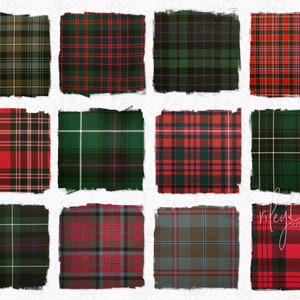 Navidad Tartán Textura PNGs - Fondos de Tartán - Tartán Rojo y Verde - Cuadros de Navidad - Tartán de Sublimación - Tartán Escocés