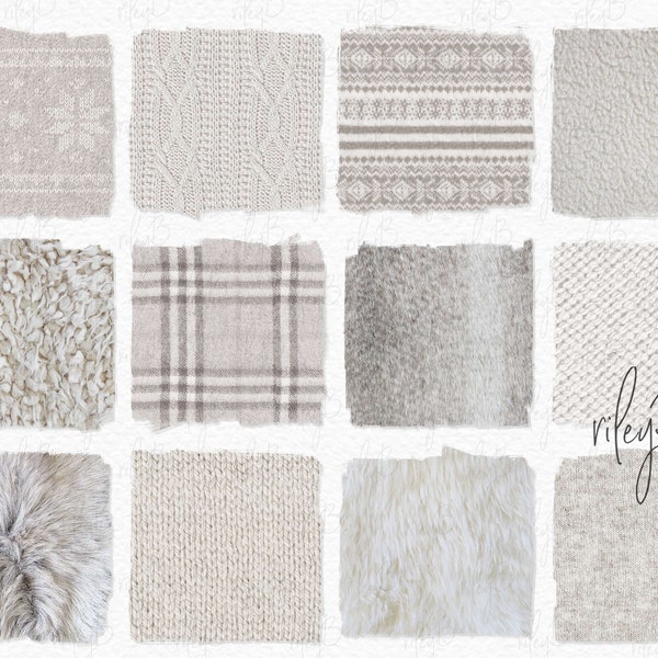 Winter Woolies Textures Sublimation PNG - Textures blanc cassé - Arrière-plans beiges confortables - Texture tricotée - Fond de fourrure - Fond de laine