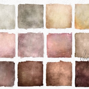 May include: Twelve digital paper textures in various shades of brown, beige, and pink. The textures have a distressed, vintage look.