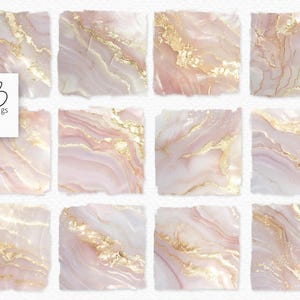 PNG di perle rosa luminose - Sovrapposizioni di marmo color oro cipria - Texture di quarzo rosa - Venature di pietra eterea - Elementi di lusso rosa tenue