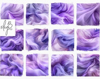 Translucent Purple Background Texture PNGs - Light Purple Swirl Effect Backgrounds - Pale Purple and Lilac Billowing Background PNGs