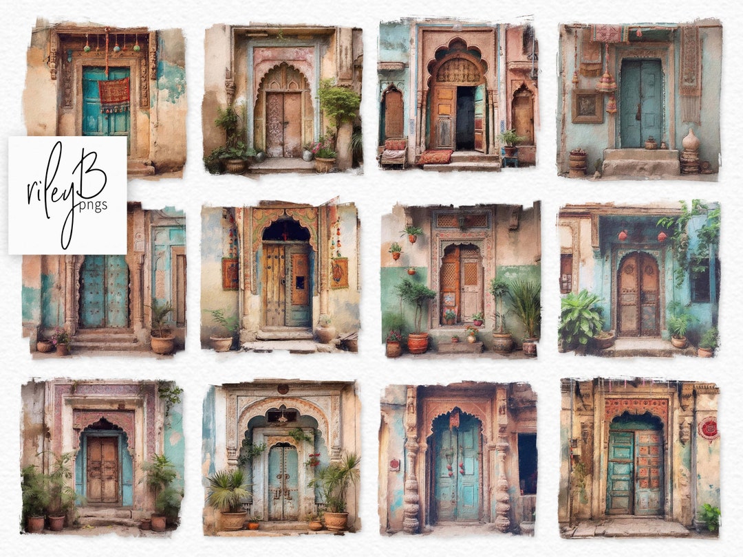Softly Colored Indian Doors Painting Pngs - Old Indian Door Pngs ...