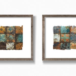 Rustic Metal Tile Pattern Victorian Metal Tiles Pngs – Rustic Patina Tile Collage – Aged Copper ...