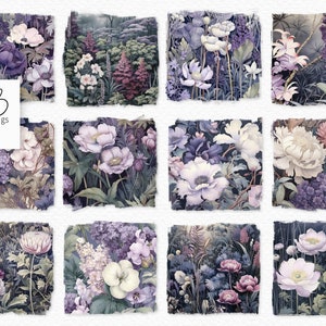 Lila Japanische Botanische PNGs - Lila Blumen Clipart Bilder - Lila Blumen Hintergründe - Japanische Blumen - Blumen in den Farben Lila