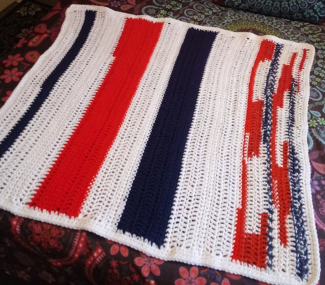 RED WHITE & BLUE Throw Blanket Etsy
