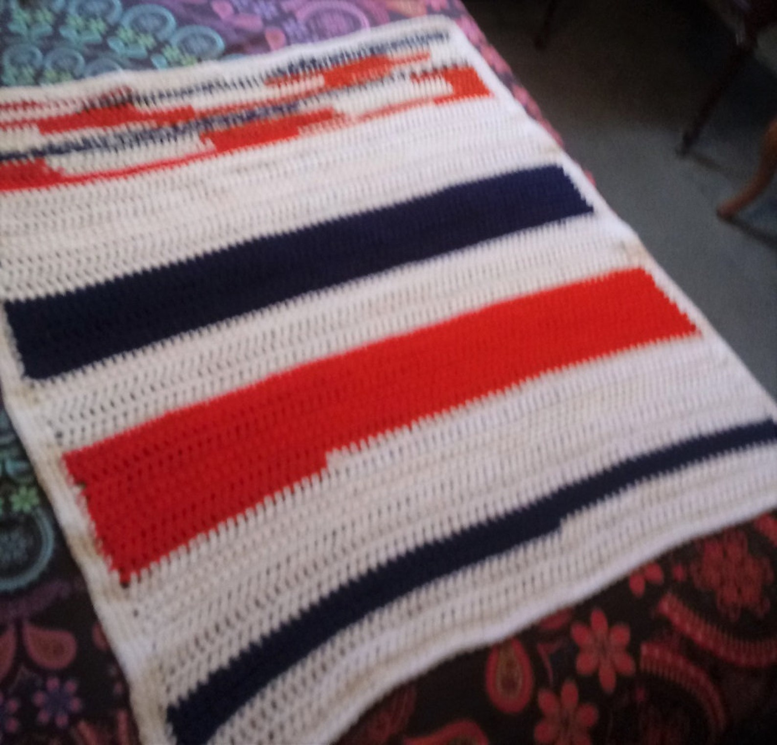RED WHITE & BLUE Throw Blanket Etsy