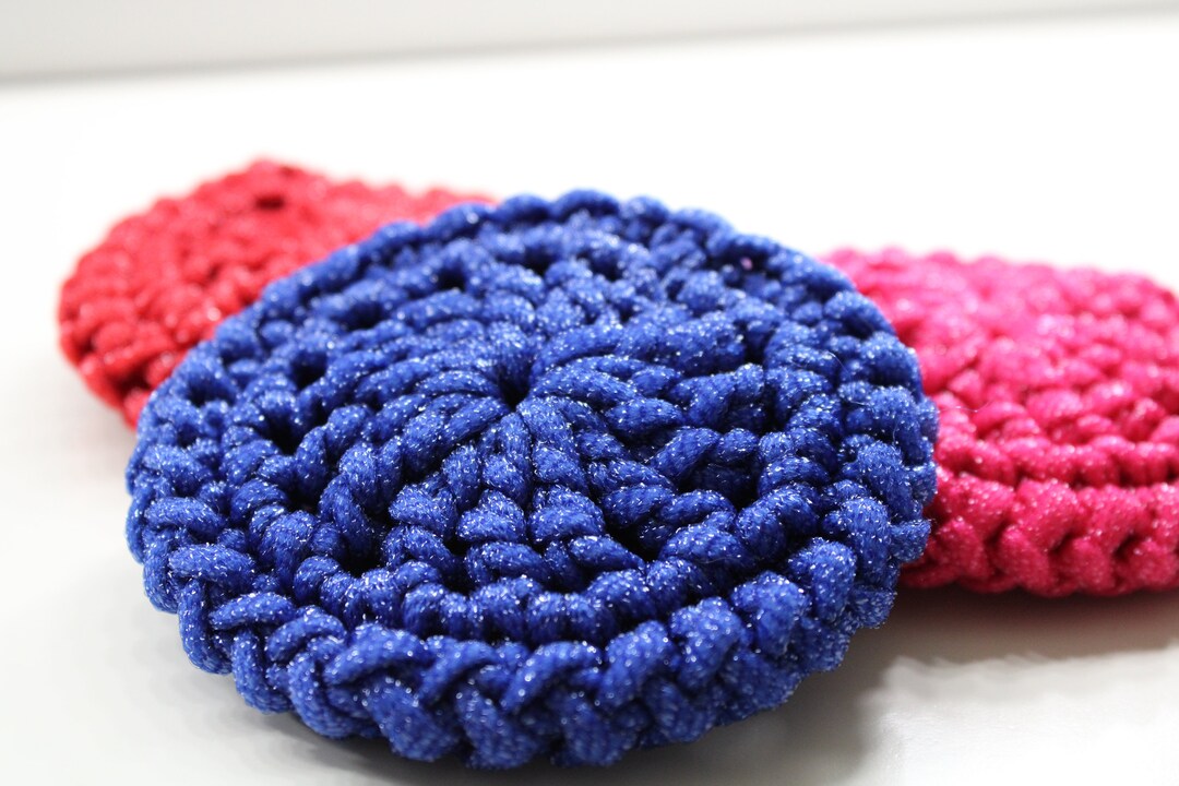 Dish Scrubbies, Dish Scrubby, Nylon, Crocheted, Handmade, Reusable