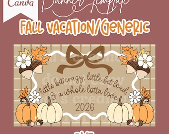 Editable Fall Vacation/Generic/Pumpkin Patch digital banner template