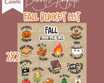 Fall Bucket List Banner Editable Digital Template