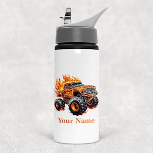 Monster Truck Drinks Bottle, Back to School Water Bottle, Monster Truck PE Bag, Kids School Book Bag, Boys Gym Bag, Girls Monster Trucks