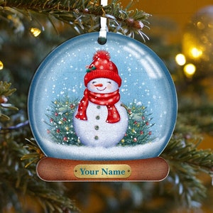 Personalised Christmas Baubles, Reindeer Tree Decoration, Snowman Tree Decoration, Personalised Christmas Ornament, Christmas Gift,