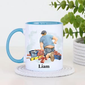 Personalised Brickie Mug, Bricklayer Mug Gift, Builders Custom Mug