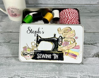 Caja de costura personalizada, regalo de cumpleaños para artesanas, caja de costura de regalo para ella, caja de alfileres para coser, caja de costura para mamás, caja de costura de regalo para abuelas,