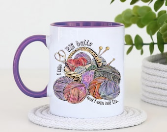 Knitting Mug, Crafting Gift, Big Balls Of Wool Mug, Crafters Birthday Gift, Knitters Coffee Mugs, Crochet Gift Idea