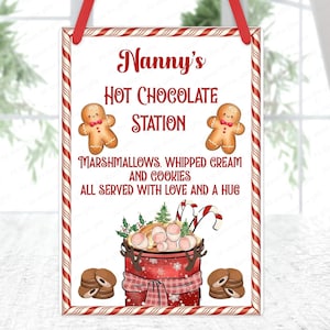 Personalised Hot Chocolate Station Sign, Kitchen Decor, Hot Chocolate Gift, Christmas Gift, Secret Santa Gift, Stocking Filler, Personalised