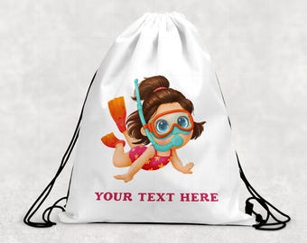 Girls Personalised Swim Bag, Swimming Kit Bag, Girls School Gym Bag, PE Bag For Girls, Back To School, Girls Swimming Set, Water Bottle Gift