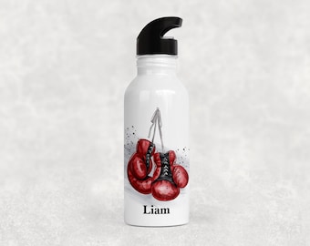 Botella de agua personalizada para boxeo, botella deportiva con nombre personalizado, regalo perfecto.