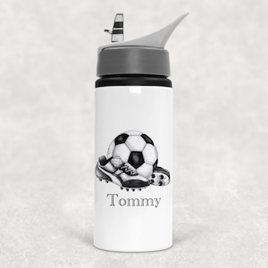 Personalised Football Drinks Bottle, Back To School Water Bottle, Football Gift, Sports Bottle, School Water Bottle, Football Training Bag