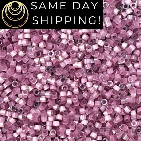 SAME DAY SHIPPING! 1-20 Grams Miyuki 11/0 Delica Beads DB1806 Dyed Orchid Silk Satin Purple/Pink Cylinder Japanese Beads, Free Container!