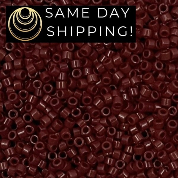 SAME DAY SHIPPING! Miyuki 11/0 Delica Beads DB1134 Opaque Currant Dark Red Beads Wine Beads