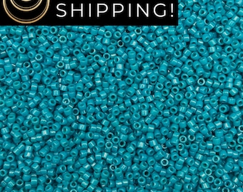DB2133 SAME DAY SHIPPING! 1-20 Grams Miyuki 11/0 Delica Beads Duracoat Opaque Azure-Free Container!