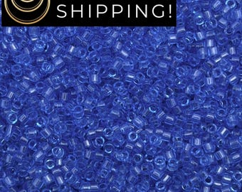 DB1110 11/0 Miyuki Delica Beads Transparent Azure Blue