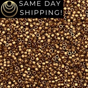 DB322L (1 gram-20 grams) Miyuki Size 11/0 Delica Beads Matte Light Bronze-Free Container! Same Day Shipping!  DB0322L, DB-322L