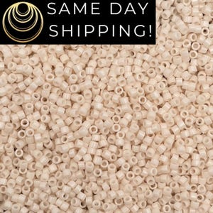 DB1490 SAME DAY SHIPPING! 1-20 Grams Miyuki 11/0 Delica Beads Opaque Bisque White-Free Container!