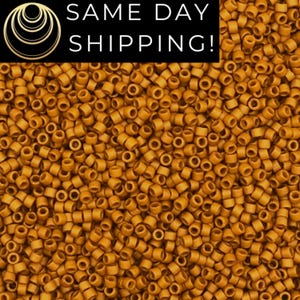 DB2286 SAME DAY SHIPPING! 1-20 Grams Miyuki 11/0 Delica Beads Matte Opaque Glazed Toast -Free Container!