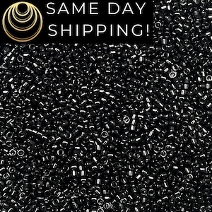 DB010 (1 gram-100 grams) Miyuki Size 11/0 Delica Beads Opaque Black-Free Container! Same Day Shipping!