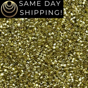 DB124 SAME DAY SHIPPING! 1-20 Grams Miyuki 11/0 Delica Beads Transparent Golden Olive Luster-Free Container!