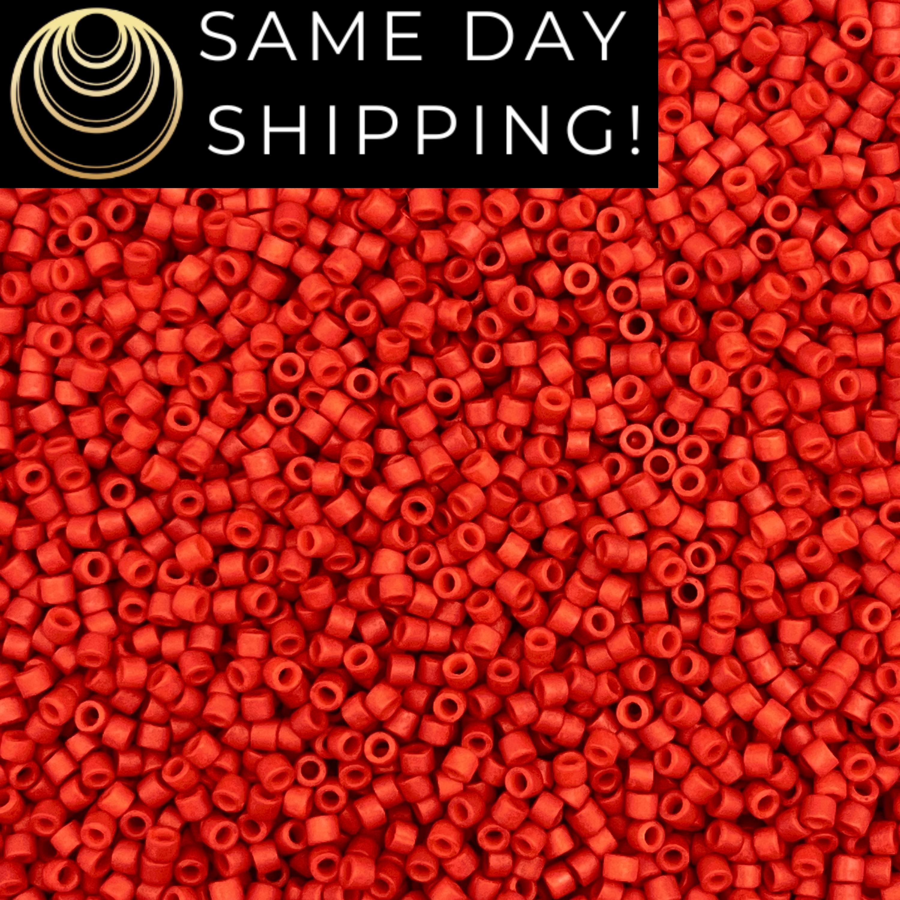 DB795 SAME DAY SHIPPING! 1-20 Grams Miyuki 11/0 Delica Beads Dyed Semi-Matte Opaque Cinnabar-Free Container!