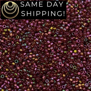 DB103 SAME DAY SHIPPING! 1 Gram up to 20 Grams Miyuki 11/0 Delica Beads Dark Topaz Rainbow Gold Luster DB0103 -Free Container!