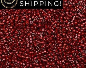 DB2120 SAME DAY SHIPPING! 1-20 Grams Miyuki 11/0 Delica Beads DB2120 Opaque Maroon Dark Red Beads Wine Beads, Free Container!