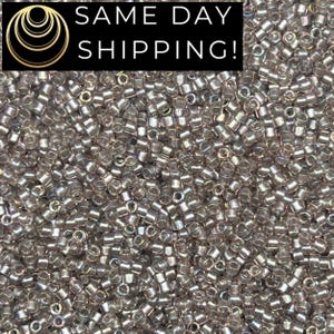 DB1772 SAME DAY Shipping! 1 Gram up to 20 Grams Miyuki 11/0 Delica Beads Sparkling Pewter Lined Crystal AB -Free Container!