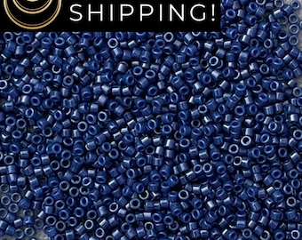 DB2143 SAME DAY SHIPPING! 1-20 Grams Miyuki 11/0 Delica Beads Duracoat Opaque Navy Cylinder Beads, Seed Beads, Free Container!