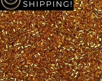 DB2521 11/0 Miyuki Delica Beads 24kt Gold Lined Warm Gold