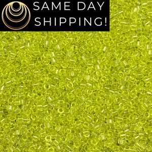 DB712 SAME DAY SHIPPING! 1-20 Grams Miyuki 11/0 Delica Beads Transparent Lime-Free Container!